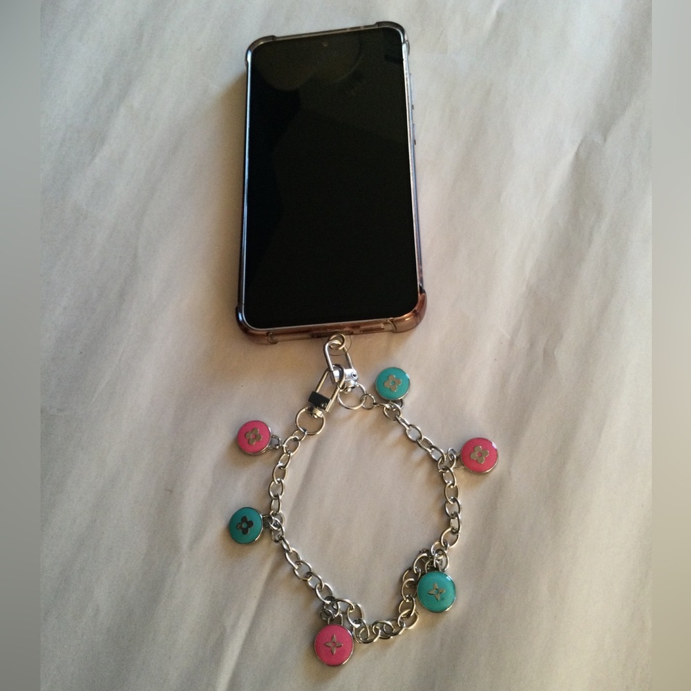 Silver Phone Charm Bracelet  Bag Charm